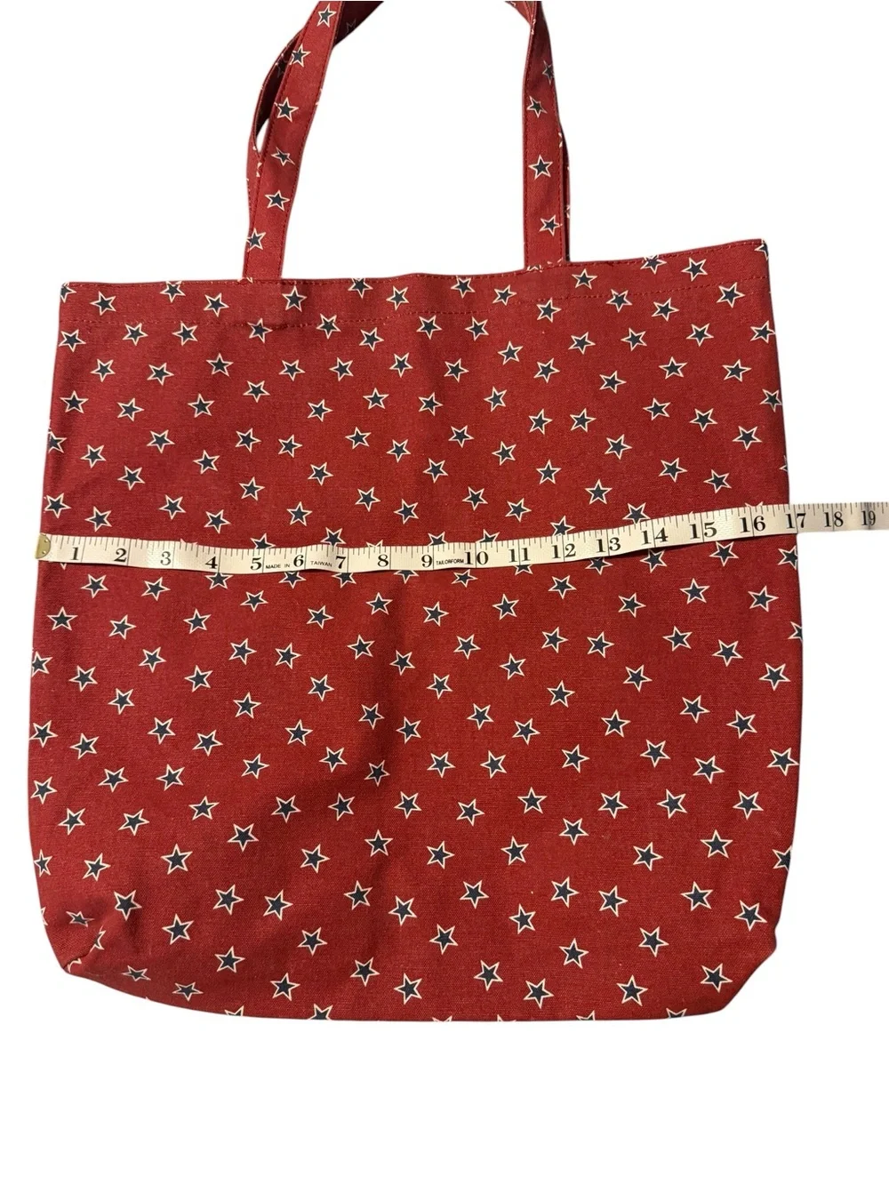 J. Crew Star Print Red White & Blue Canvas Farmer’s Market Reusable Tote